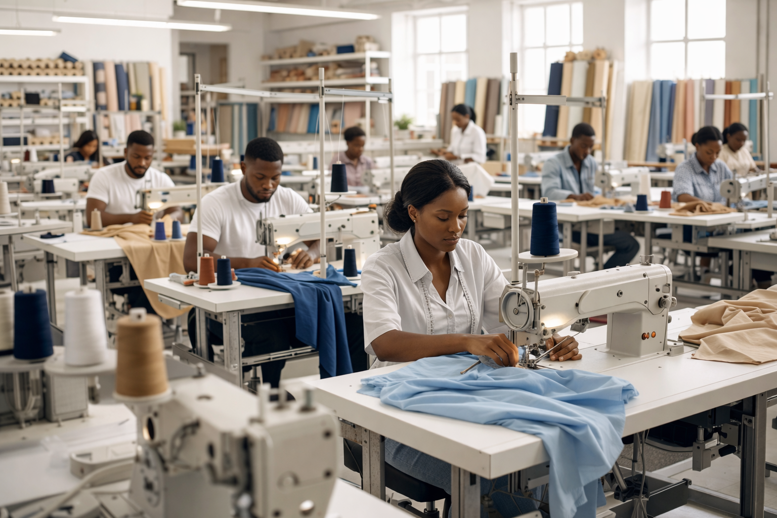 Garment production close-up